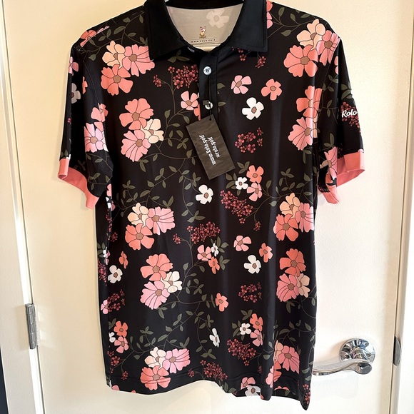 Men’s Floral Golf Polo (S) - Picture 1 of 4